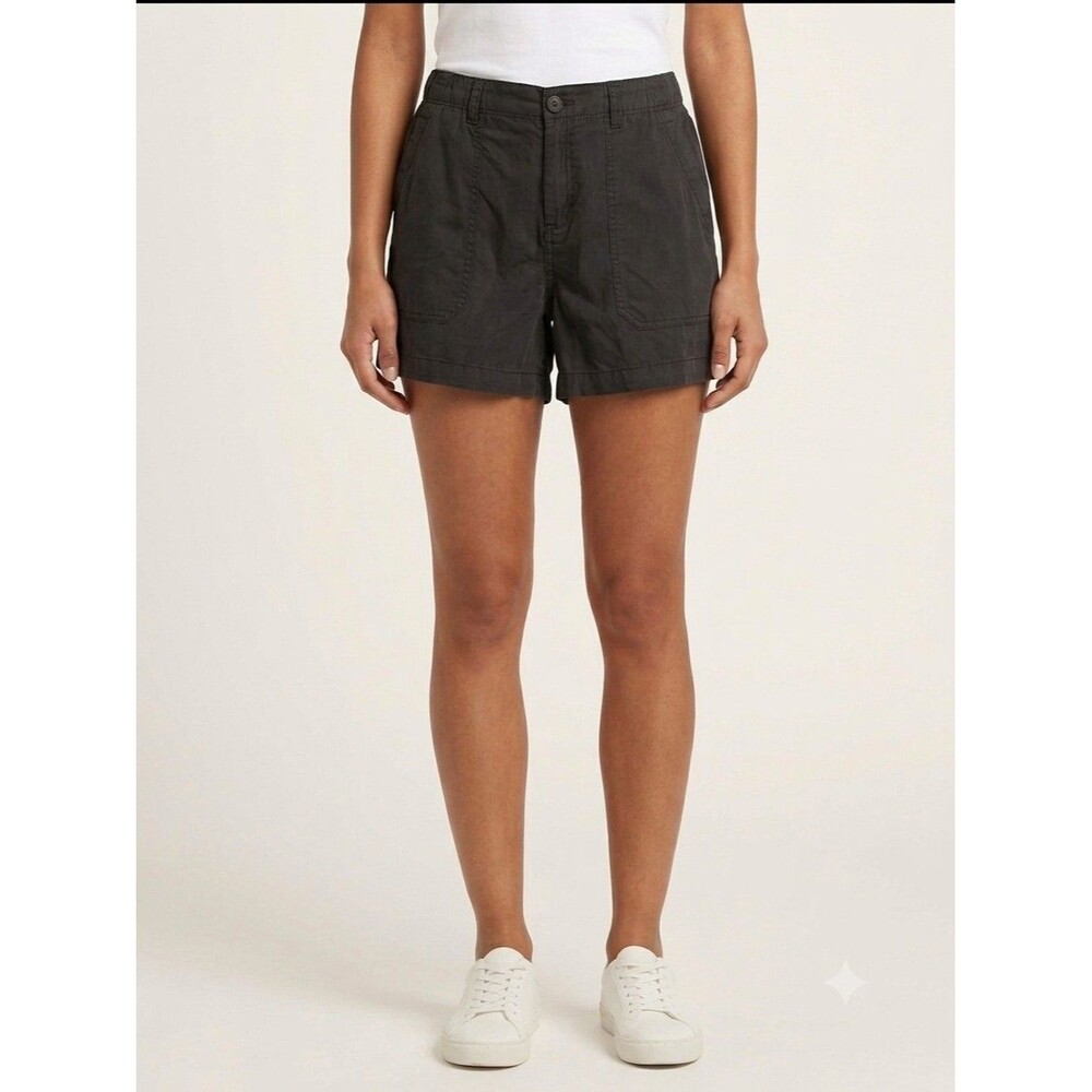 Social Standard by Sanctuary Fortune Tencel Shorts Womens L Black Mid Rise 4"
